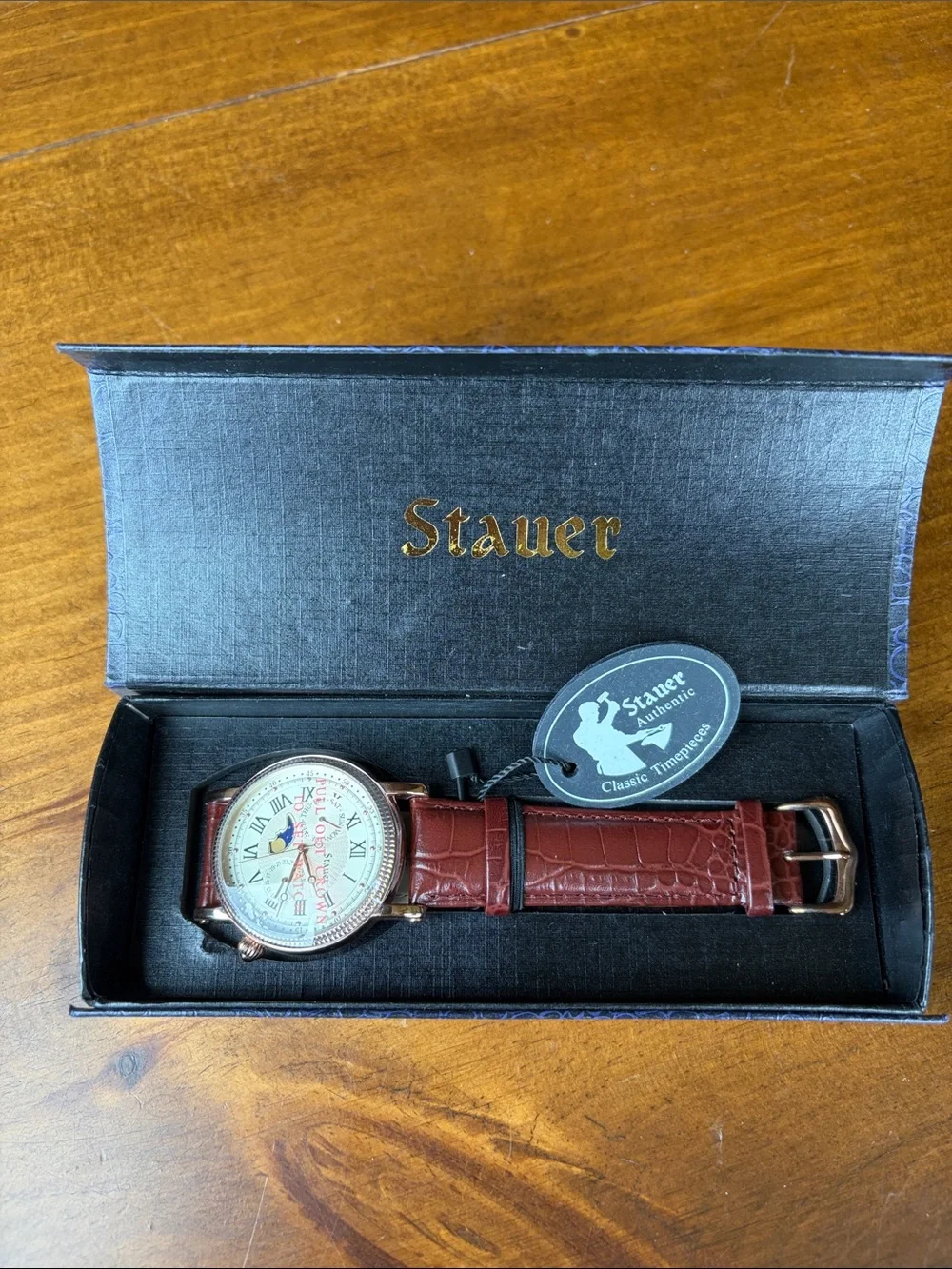 Stauer Moon Phase Rose Gold Finished Watch 20390